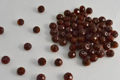 ビーズクラブ ガラスビーズ ボタンカット No.72 8mm レッド 連売り ビーズパーツ ネックレス ブレスレット ハンドメイド