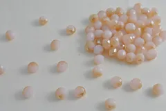 ビーズクラブ ガラスビーズ ボタンカット No.92 8mm ピンク 連売り ビーズパーツ ネックレス ブレスレット