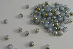 ビーズクラブ ガラスビーズ ボタンカット No.94 8mm ブルー 連売り ビーズパーツ ネックレス ブレスレット