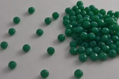 ビーズクラブ ガラスビーズ ボタンカット No.54 6mm グリーン 連売り ビーズパーツ ネックレス ブレスレット