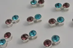 ビーズクラブ ロンデル メタルビーズ 2重大 水色 ピンク 銀 20mm 10個 ブレスレット ネックレス 金具 金属ビーズ パーツ