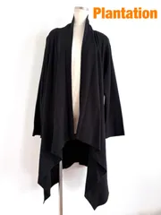 Plantation　プランテーション　日本製　カーディガン　Mサイズ　ブラック　毛100％　ロング　シンプル　大人　送料込み　6462322