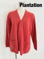 【新品　カシミヤ100％】Plantation　プランテーション　カシミヤカーディガン　定価45,000円(税抜)　Mサイズ　レッド　可愛い　おしゃれ　送料込み　6462316