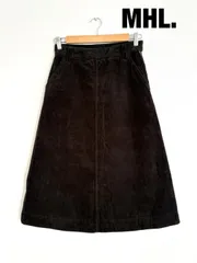 MHL.　エムエイチエル　DRY COTTON NEE DLECORD SKIRT　2023年製　定価31,900円　Sサイズ　ダークブラウン　コットン100％　スカート　カジュアル　送料込み　6462301のサムネイル