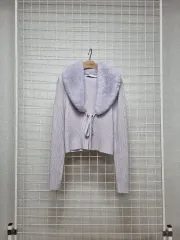 ZARA（ザラ） ファー付き ニットカーディガン (ほぼ新品)