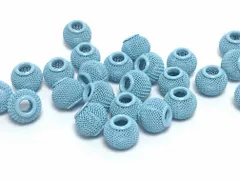 ビーズクラブ ロンデル メタルビーズ カラーメッシュ マッドブルー 11mm 10個セット 青色 メタルビーズ ブレスレット