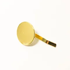 ビーズクラブ ポニーフック パーツ ゴールド 3個セット 土台 丸皿 台座 ヘアアクセサリー 金 丸型 丸 金具 差し込み式