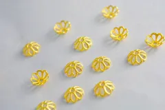 ビーズクラブ 座金 ビーズキャップ 花びら 8枚 ゴールド 8mm 50個 金 天然石 パーツ ピアス ネックレス ブレスレット ハンドメイドパーツ