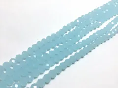 ビーズクラブ ガラスビーズ ボタンカット No.40 6mm 水色 連売り ビーズパーツ ネックレス ブレスレット