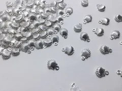 1個 ビーズクラブ チャーム ハワイアン プチ シェル シルバー 20mm パーツ ハンドメイド 材料 ペンダント キーホルダー