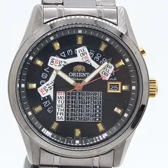 箱付 稼働 良品 オリエント 万年カレンダー FX01-D0 AT/自動巻 ブラック文字盤 メンズ腕時計 2011000 1MGY ABC17939 SMZ