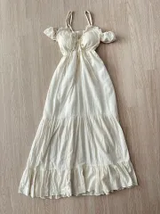 新品フリルオフショルダー ロング丈ワンピース サイズ Free!