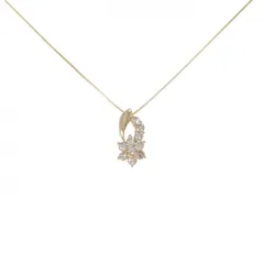 K18YG フラワー ダイヤモンド ネックレス 0.50CT