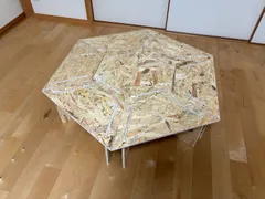 中サイズ OSB板 ヘキサゴン ヘキサテーブル 囲炉裏テーブル 組み立て式