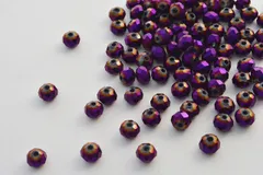 ビーズクラブ ガラスビーズ ボタンカット No.105 6mm パープル 連売り ビーズパーツ ネックレス ブレスレット