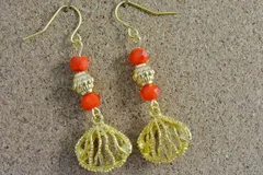 ハンドメイド かんたんキット シェル 貝 ピアス ゴールド 47mm ペア ビーズクラブ