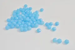 ビーズクラブ ガラスビーズ ボタンカット No.41 8mm ブルー 連売り ビーズパーツ ネックレス ブレスレット