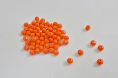 ビーズクラブ ガラスビーズ ボタンカット No.67 8mm オレンジ 連売り ビーズパーツ ネックレス ブレスレット