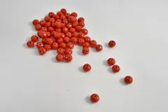 ビーズクラブ ガラスビーズ ボタンカット No.69 8mm 赤 連売り ビーズパーツ ネックレス ブレスレット ハンドメイド