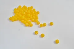 ビーズクラブ ガラスビーズ ボタンカット No.66 8mm 黄色 連売り ビーズパーツ ネックレス ブレスレット