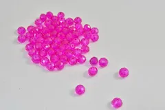 ビーズクラブ ガラスビーズ ボタンカット No.36 8mm クリアマゼンタ 連売り ビーズパーツ ネックレス ブレスレット