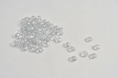 ビーズクラブ ガラスビーズ ボタンカット No.88 8mm クリアくすみブルー 連売り ビーズパーツ ネックレス ブレスレット