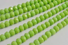 ビーズクラブ ガラスビーズ ボタンカット No.59 8mm ライトグリーン 連売り ビーズパーツ ネックレス ブレスレット ハンドメイド