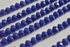 ビーズクラブ ガラスビーズ ボタンカット No.62 8mm 濃いブルー 連売り ビーズパーツ ネックレス ブレスレット ハンドメイド