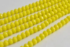 ビーズクラブ ガラスビーズ ボタンカット No.65 8mm イエロー 連売り ビーズパーツ ネックレス ブレスレット ハンドメイド