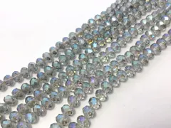 ビーズクラブ ガラスビーズ ボタンカット No.81 8mm ブルー 連売り ビーズパーツ ネックレス ブレスレット ハンドメイド