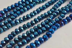 ビーズクラブ ガラスビーズ ボタンカット No.106 8mm ブルー 連売り ビーズパーツ ネックレス ブレスレット ハンドメイド