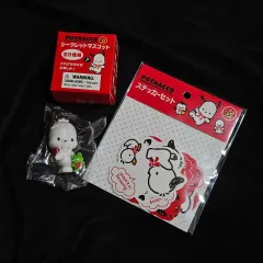 サンリオ ポチャッコ 35周年 レッドリボンシリーズ マスコット+ステッカー