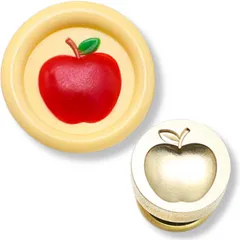 【特価セール】横15mm) (りんご)(サイズ：縦15mm 封蝋 シーリングワックス ヘッド 【ミニスタンプシリーズ】シーリングスタンプ