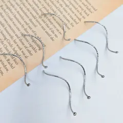 10個 ピアス チャーム デザインツイスト シルバー39mm メタルパーツ ひねり スティック ピアス金具 イヤリング ビーズクラブ