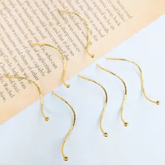 10個 ピアス チャーム デザインツイスト ゴールド 39mm メタルパーツ ひねり スティック ピアス金具 イヤリング ビーズクラブ