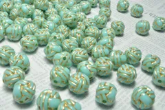 4個 デザイン アクリル ビーズ 縄編み模様 11mm ピアス イヤリング パーツ ネックレス ハンドメイド DIY ビーズクラブ