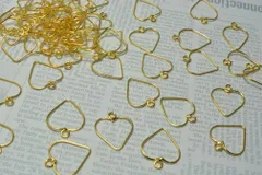 ピアス チャーム ハート ゴールド 10個 39mm メタルパーツ ひねり スティック ピアス金具 イヤリング ビーズクラブ