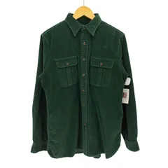 ポロバイラルフローレン Polo by RALPH LAUREN CLASSIC FIT マチ付き レザー パッチ 太畝 コーデュロイ L/S シャツ メンズ import：M 