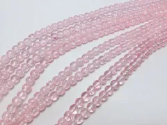 ビーズクラブ クラック水晶 ピーチ ラウンド 6mm 天然石 連売り パワーストーン ブレスレット