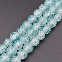 ビーズクラブ クラック水晶 アクア ラウンド 8mm 天然石 連売り パワーストーン ブレスレット