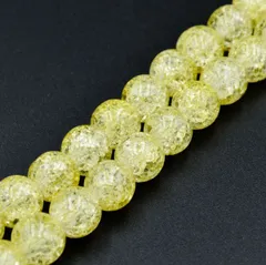 ビーズクラブ クラック水晶 レモン ラウンド 8mm 天然石 連売り パワーストーン ブレスレット