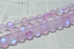 ビーズクラブ フロスティビーズ ライトパープル 8mm 連売り パワーストーン ジュエリー ネックレス ハンドメイド
