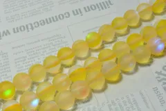 ビーズクラブ フロスティビーズ イエロー 8mm 連売り パワーストーン ジュエリー ネックレス ハンドメイド