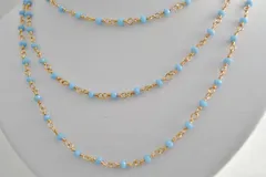 チェーン ライトブルー ゴールド 1.5m ビーズクラブ