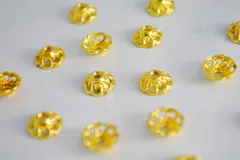 ビーズクラブ 座金 ビーズキャップ ななめ花びら ゴールド 9mm 40個 金 天然石 パーツ ピアス ネックレス ブレスレット ハンドメイドパーツ