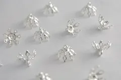 ビーズクラブ 座金 ビーズキャップ 横穴 古代銀 10mm 20個 シルバー 天然石 パーツ ピアス ネックレス ブレスレット ハンドメイドパーツ