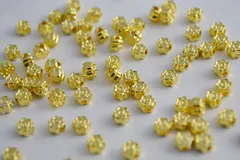 ビーズクラブ ロンデル メタルビーズ 星うずまき 金 50個 5mm 50個 ブレスレット ネックレス 金具 金属ビーズ パーツ