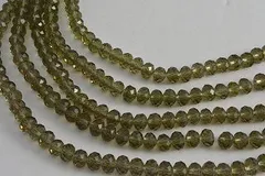 ビーズパーツ　ガラスビーズ　ボタンカット ブラウン NO.10 140玉　4mm　1連 ビーズクラブ