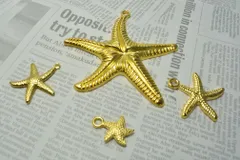 チャーム ヒトデ ミックス アソート 4個セット ゴールド ピアス イヤリング メタルパーツ ハンドメイド ビーズクラブ