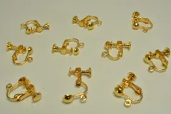 イヤリング パーツ ネジバネ 玉付 カン付 ゴールド 金 10個セット 15mm ピアス イヤリング パーツ ハンドメイド ビーズクラブ